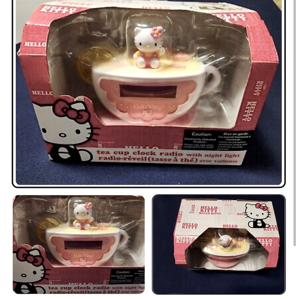 Sanrio Hello Kitty teacup alarm clock, still in box, never opened, pink